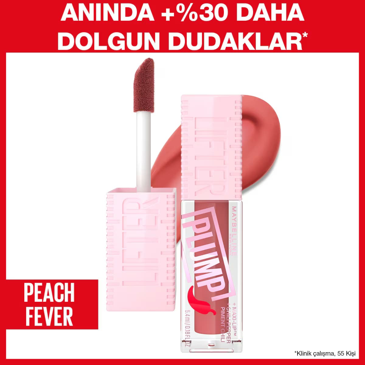 Maybelline New York Lifter Plump Dudak Parlatıcısı 005 Peach Fever