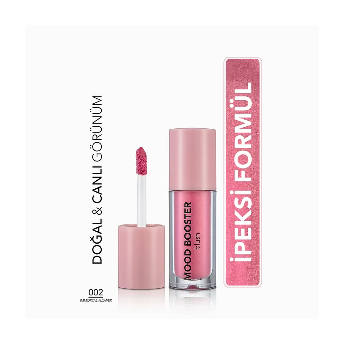 Flormar Mood Booster Yoğun Renk Veren Doğal Işıltılı Allık 002 Immortal Flower - Gratis