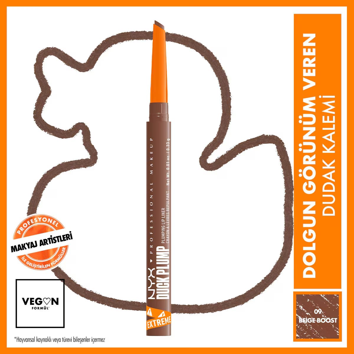 Nyx Professional Makeup Duck Plump Dolgun Görünüm Veren Dudak Kalemi Beige Boost