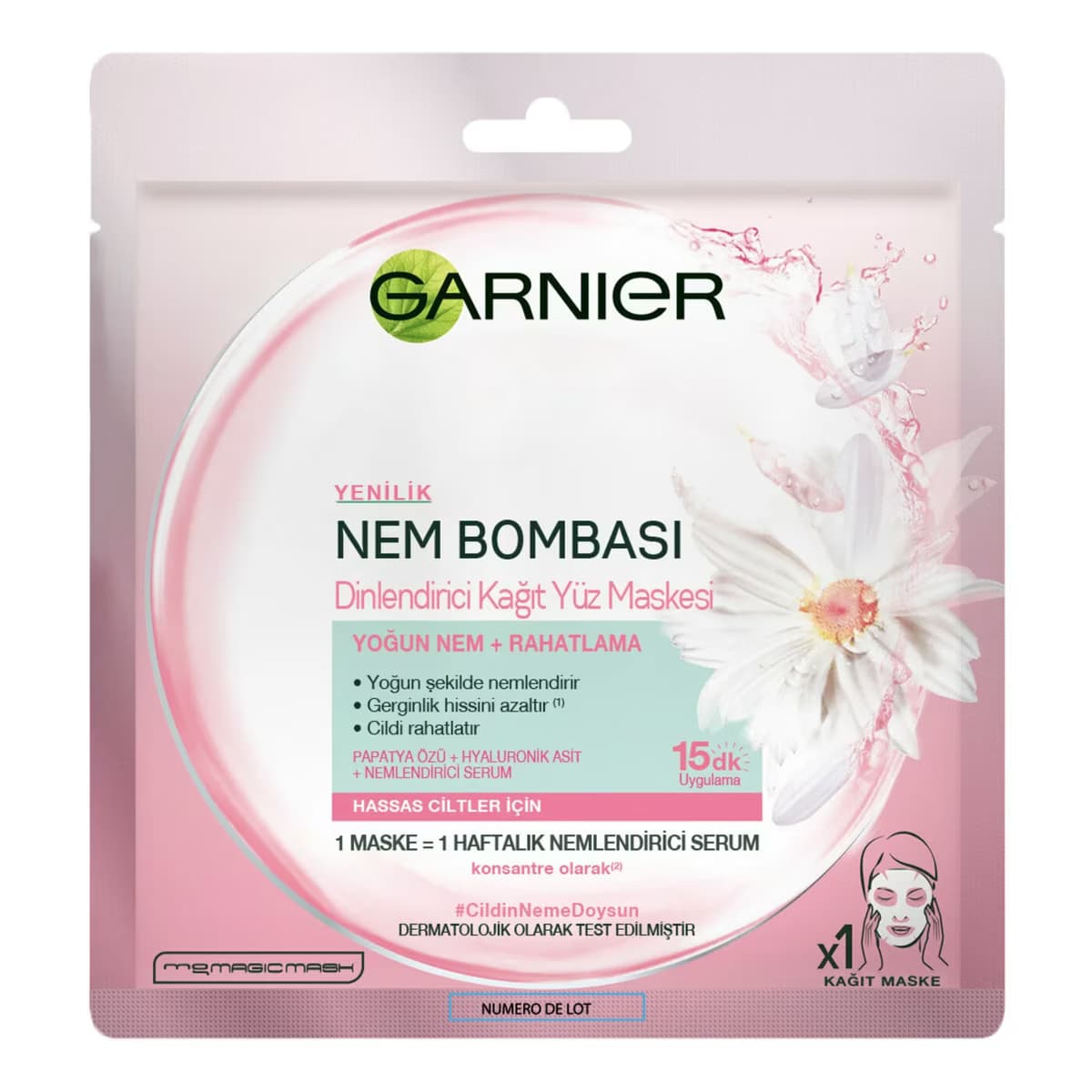 Garnier Kağıt Yüz Maskesi Dinlendirici 8ml