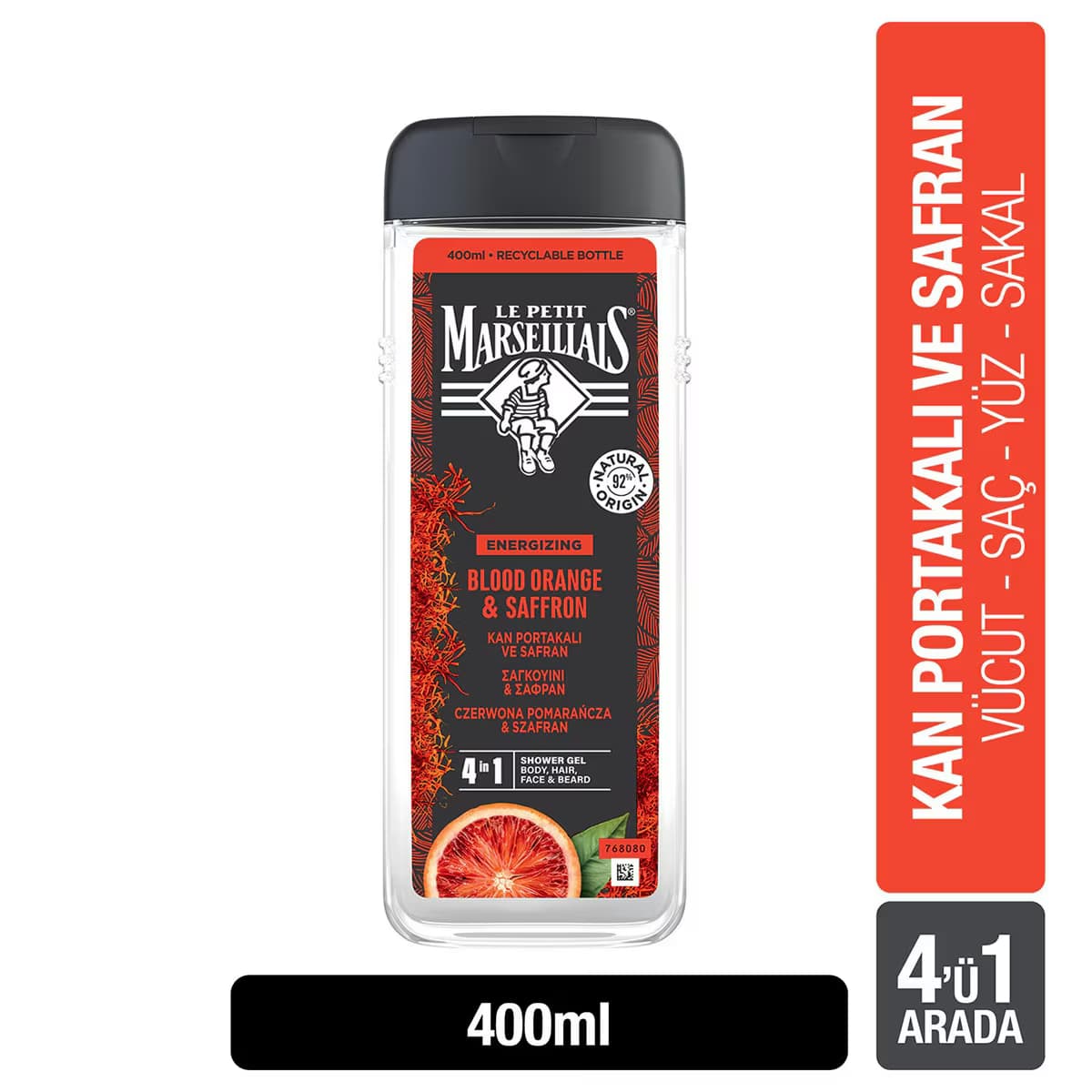 Le Petit Marseillais Men Portakal ve Safran Duş Jeli 400 ml