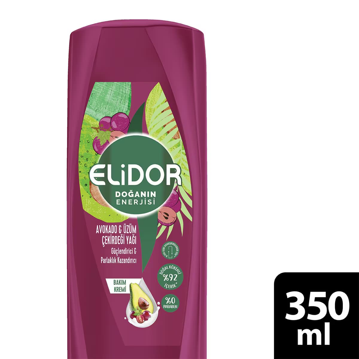 Elidor Doğanın Enerjisi Saç Bakım Kremi Avokado ve Üzüm Çekirdeği Yağı 350 ml
