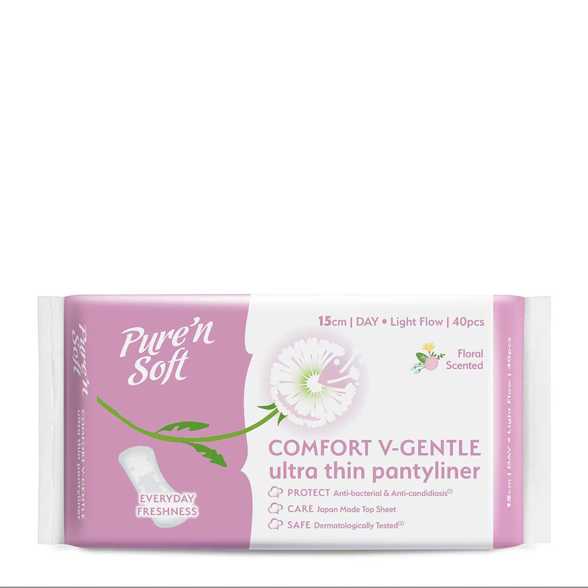 Pure'n Soft Comfort Ultra İnce Günlük Ped Çiçek 40'lı