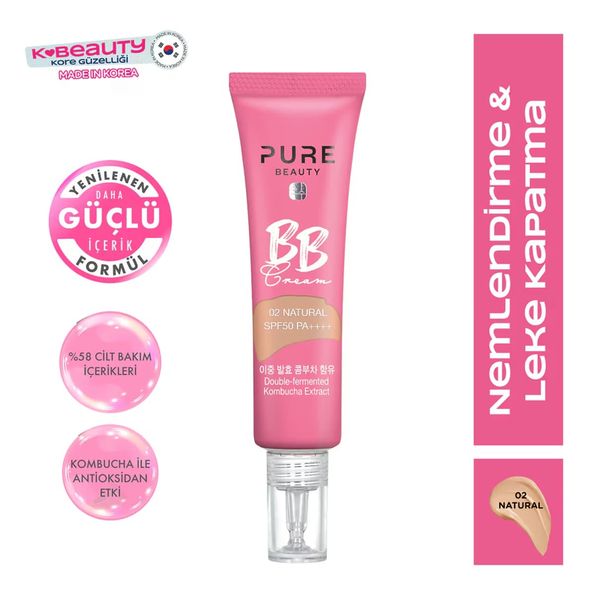 Pure Beauty BB Krem SPF50 PA++++ Natural 30 ml
