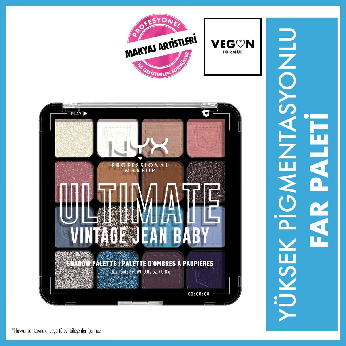 Nyx Professional Makeup Ultimate Shadow Palette Vintage Jean Baby Göz Farı Paleti