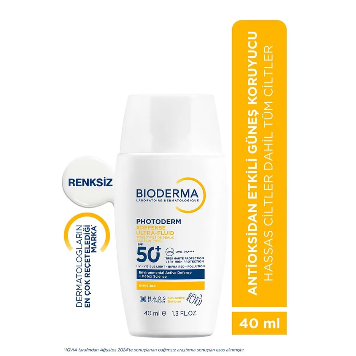 Bioderma Photoderm XDefense Spf50+ Tüm Cilt Tipleri İçin Renksiz Güneş Kremi 40 ml