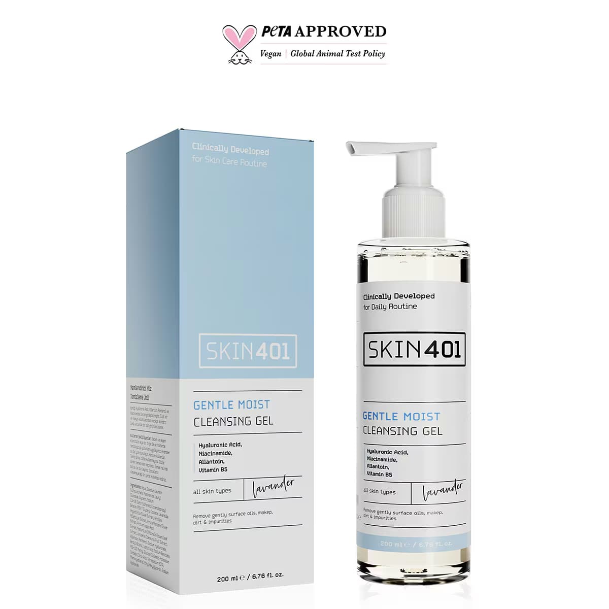Skin401 Nemlendirici Yüz Temizleme Jeli 200 ml