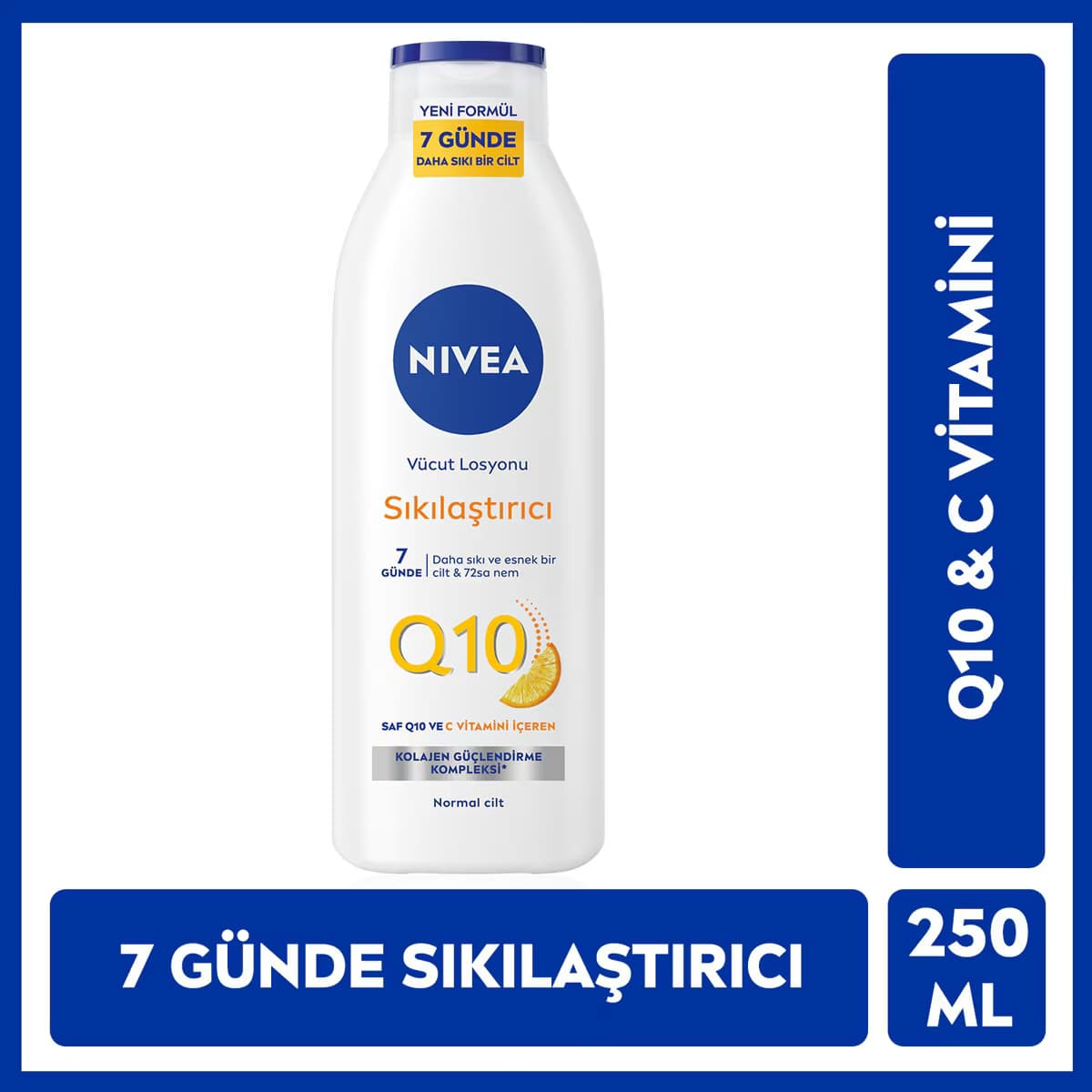 NIVEA Q10 Sıkılaştırıcı ve Nemlendirici Vücut Bakım Losyonu 250ml, C Vitamini