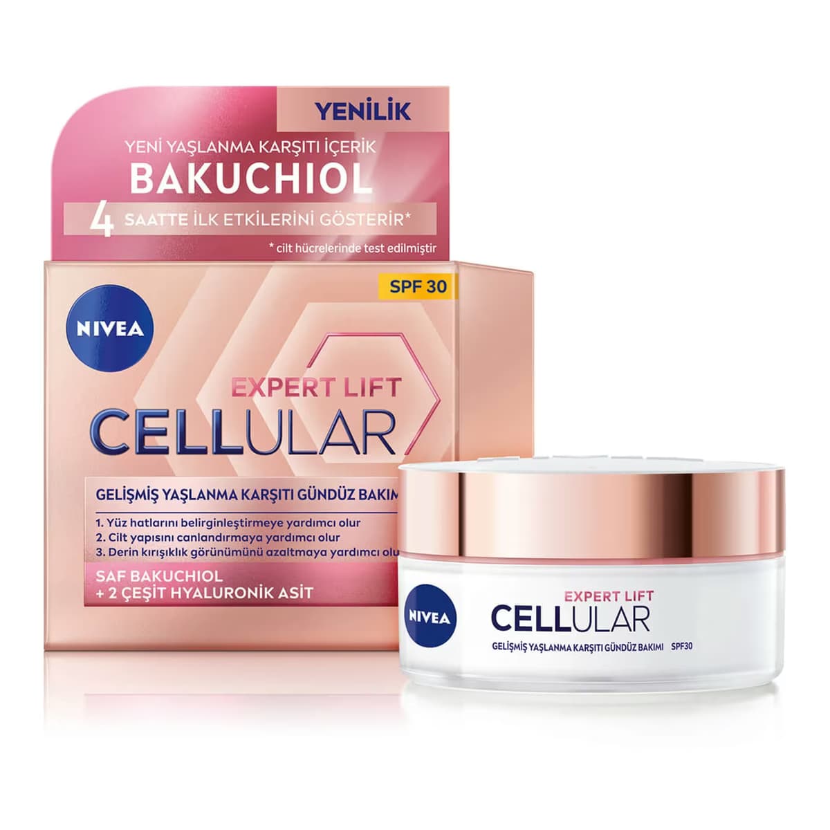 Nivea Cellular Expert Lift Doğal Retinol Alternatifi Saf Bakuchiol ve Hyaluronik Asit içeren Gündüz Kremi 50 ml