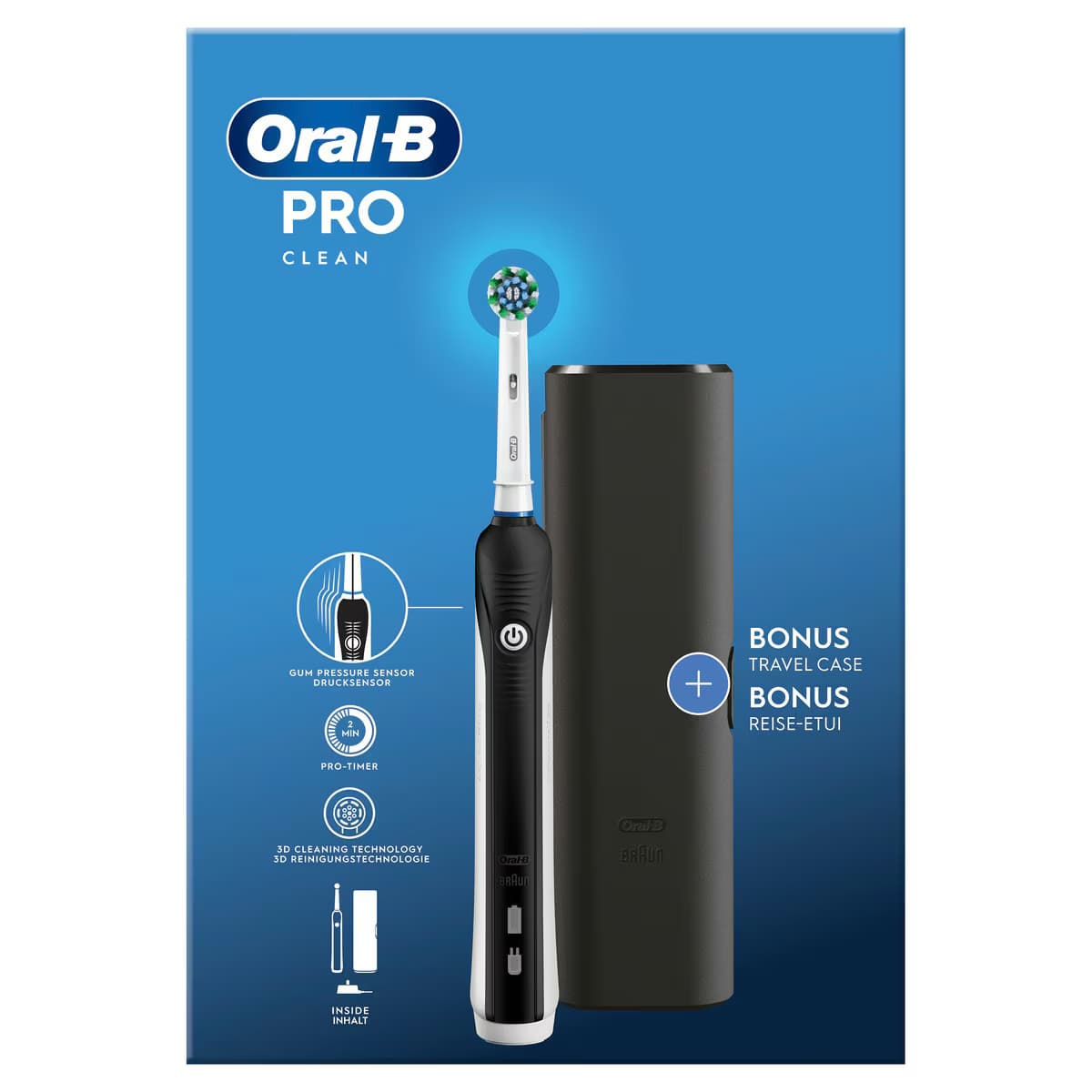 Oral-B Pro Clean Şarjlı Diş Fırçası Siyah + Seyahat Kabı