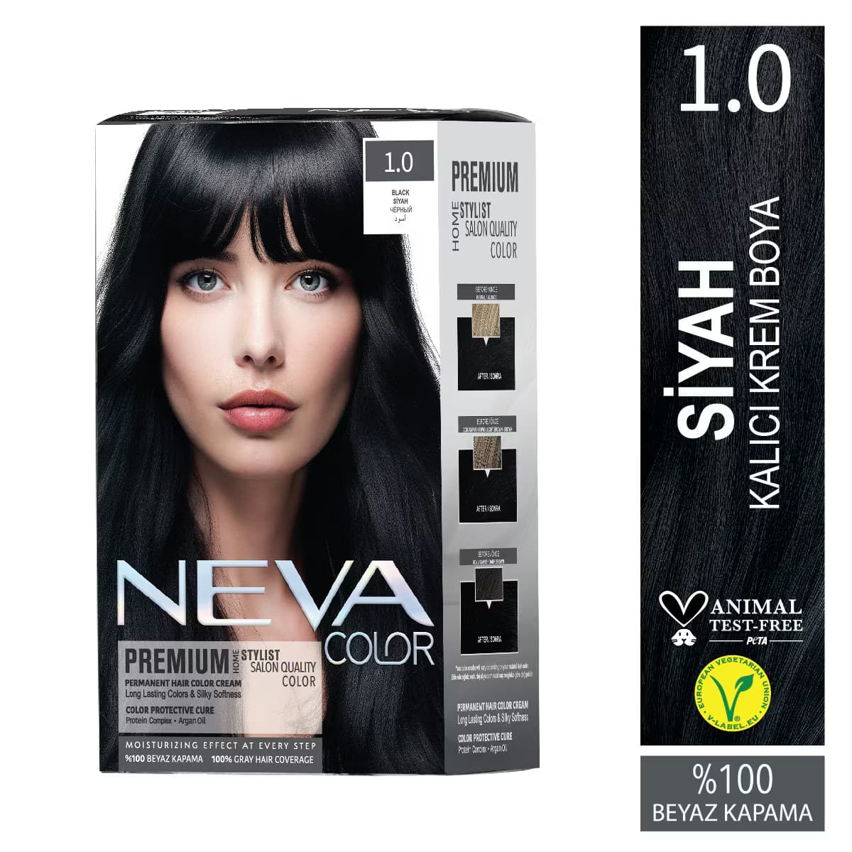Neva Color Premium Saç Boyası Siyah 1.0