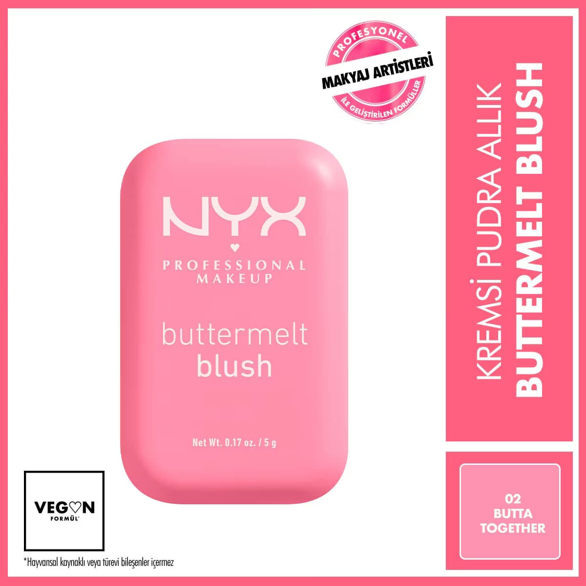 Nyx Professional Makeup Buttermelt Blush Kremsi Pudra Allık 02 Butta Together