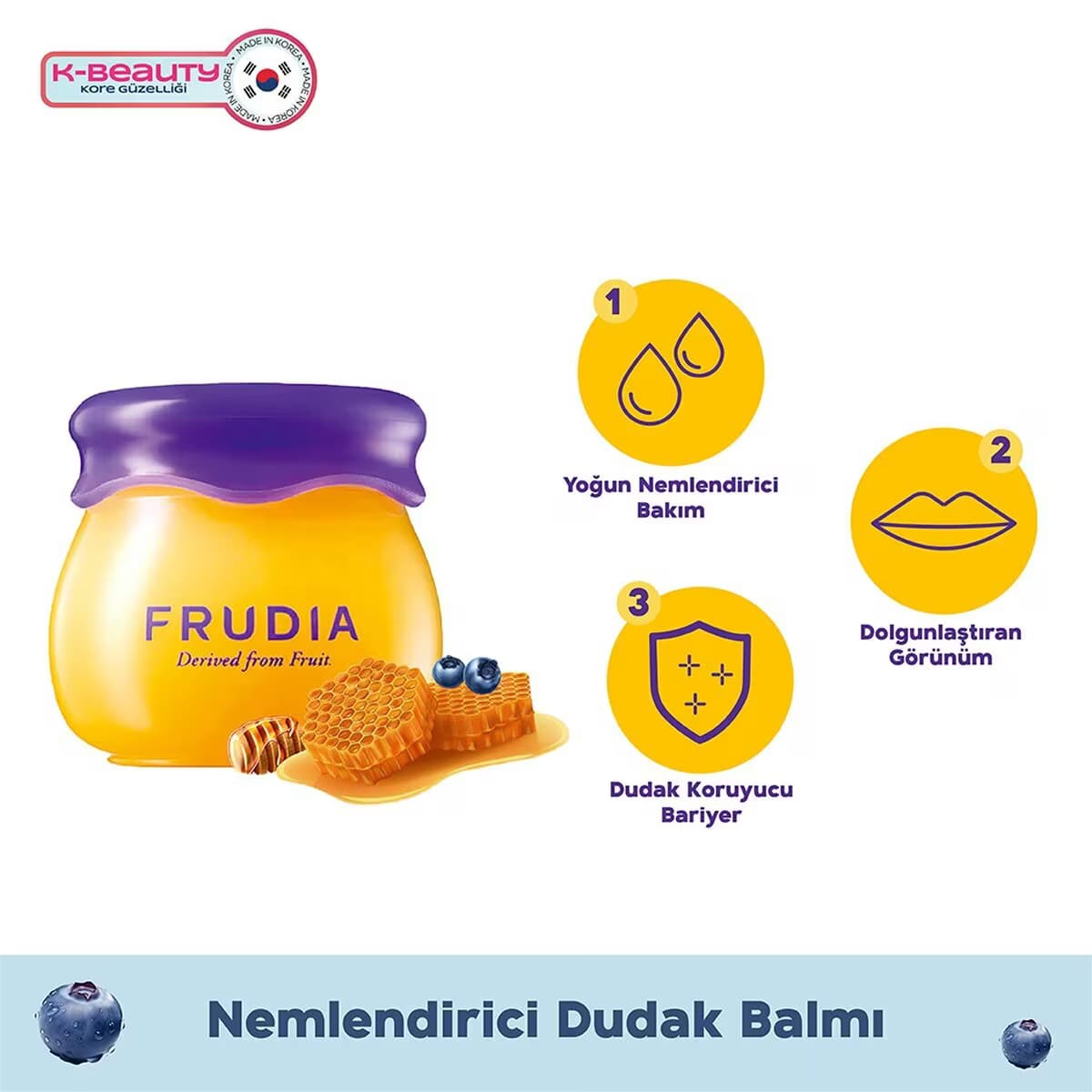 Frudia Blueberry Dudak Balmı Nemlendirici 10 gr