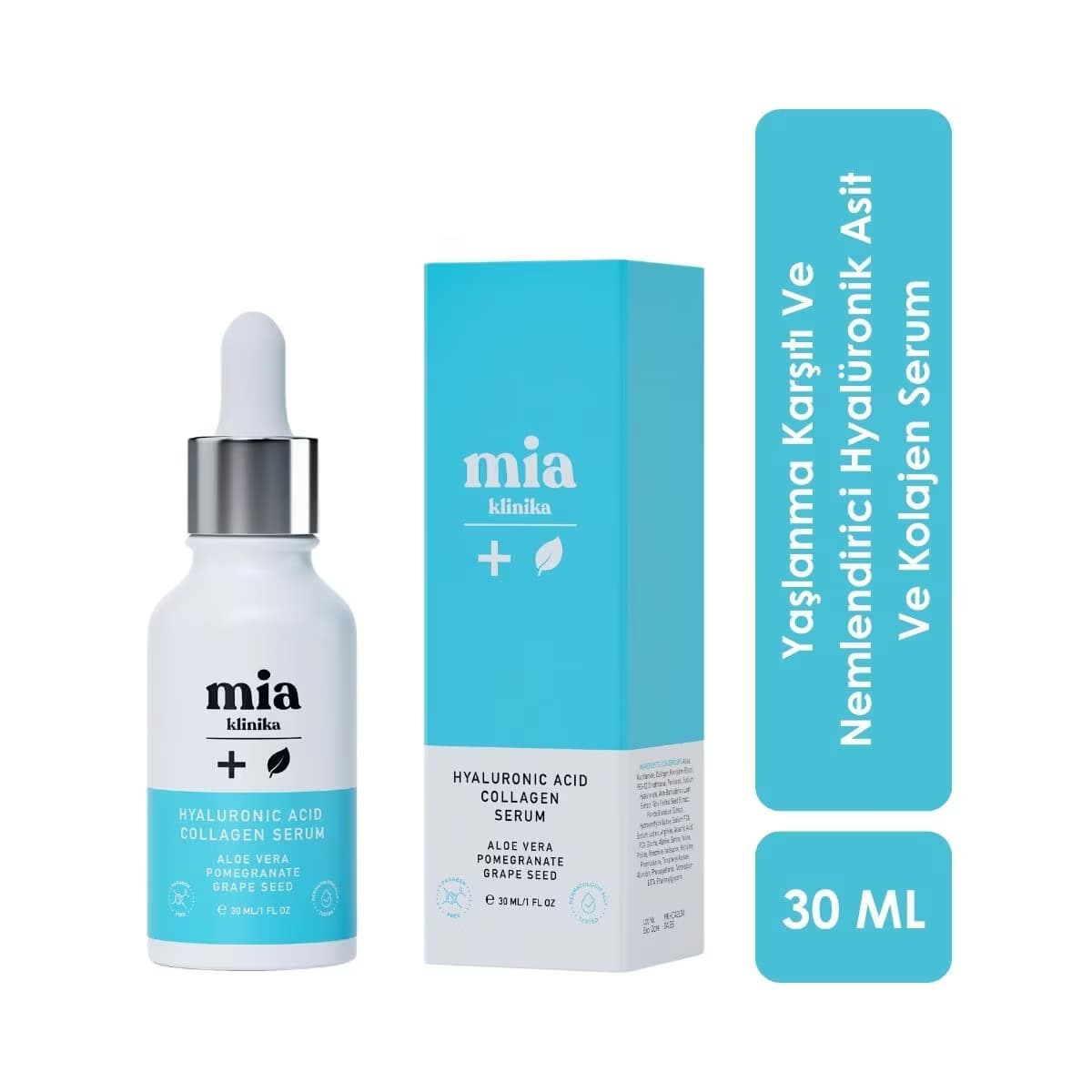 Mia Klinika Yaşlanma Karşıtı Nemlendirici Hyalüronik Asit ve Kolajen Serum 30 ml