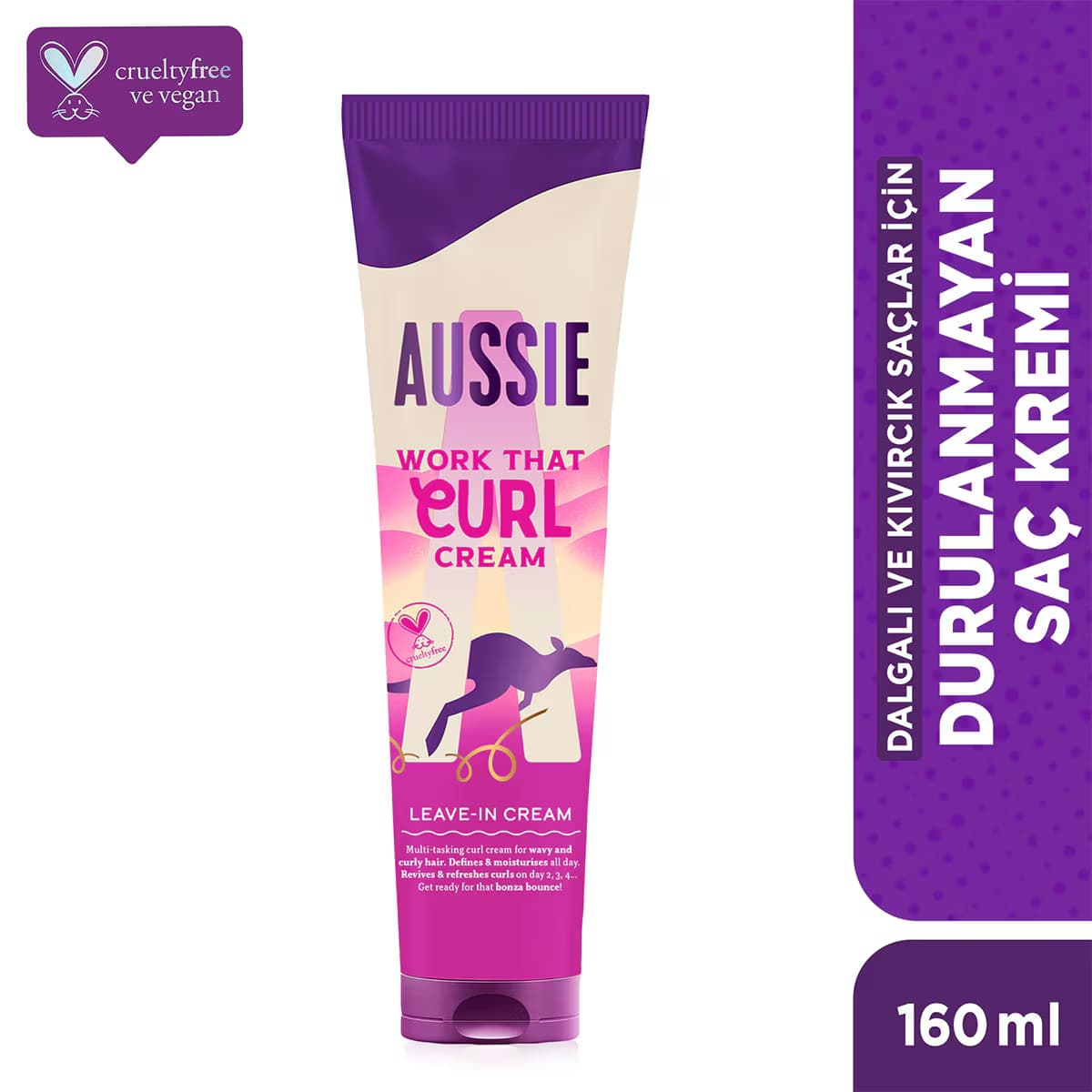 Aussie Work That Curl Durulanmayan Saç Kremi 160 ml