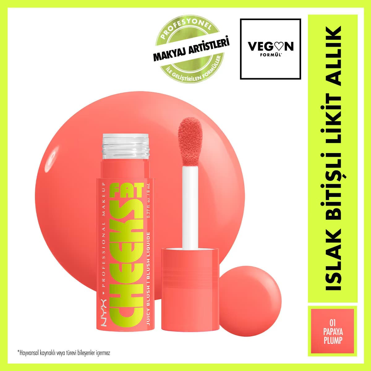 Nyx Professional Makeup Fat Cheeks Likit Allık Papaya Plump