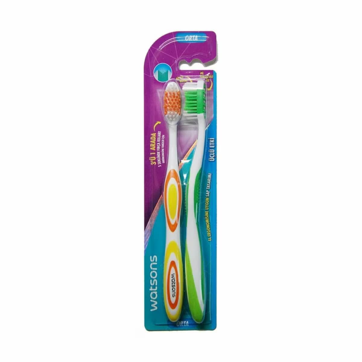 Watsons 3in1 Action Diş Fırçası Orta 2 Adet