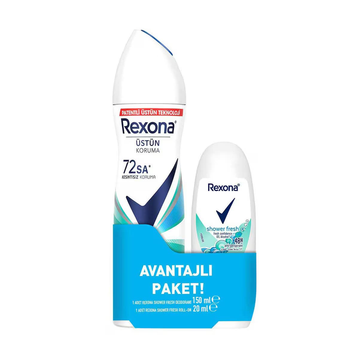 Rexona Shower Fresh Deodorant 150 ml + Mini Roll On 20 ml