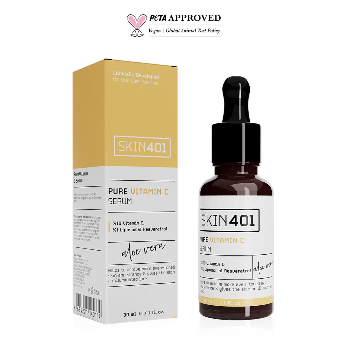 Skin401 %10 Vitamin C Aydınlatıcı Renk Tonu Eşitleyici Serum 30 ml