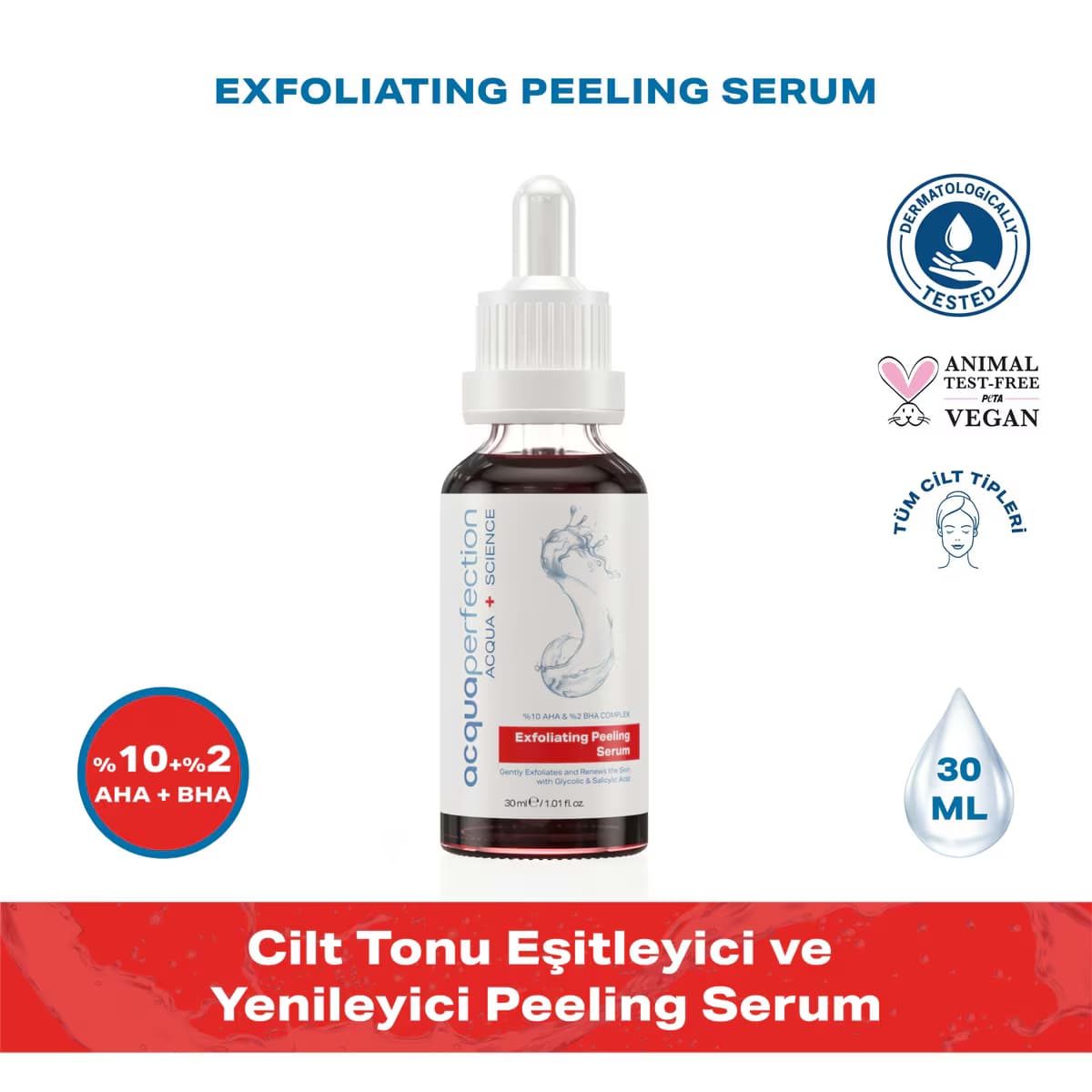 Acqua Perfection Cilt Tonu Eşitleyici ve Yenileyici Peeling Serum 30 ml