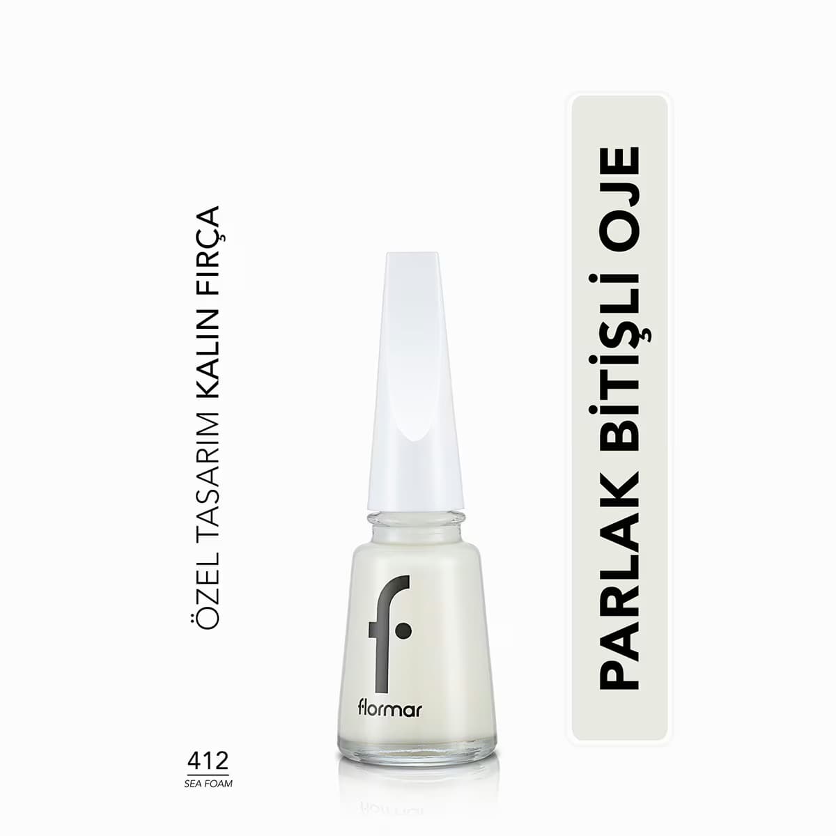 Flormar Nail Enamel Yoğun Pigmentli Parlak Oje No: 412 Sea Foam