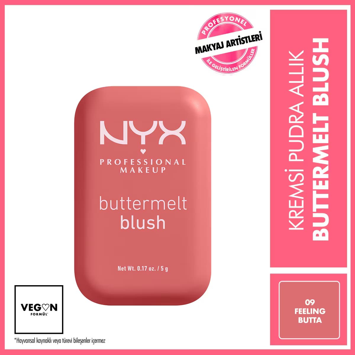 Nyx Professional Makeup Buttermelt Blush Kremsi Pudra Allık 09 Feelin Butta
