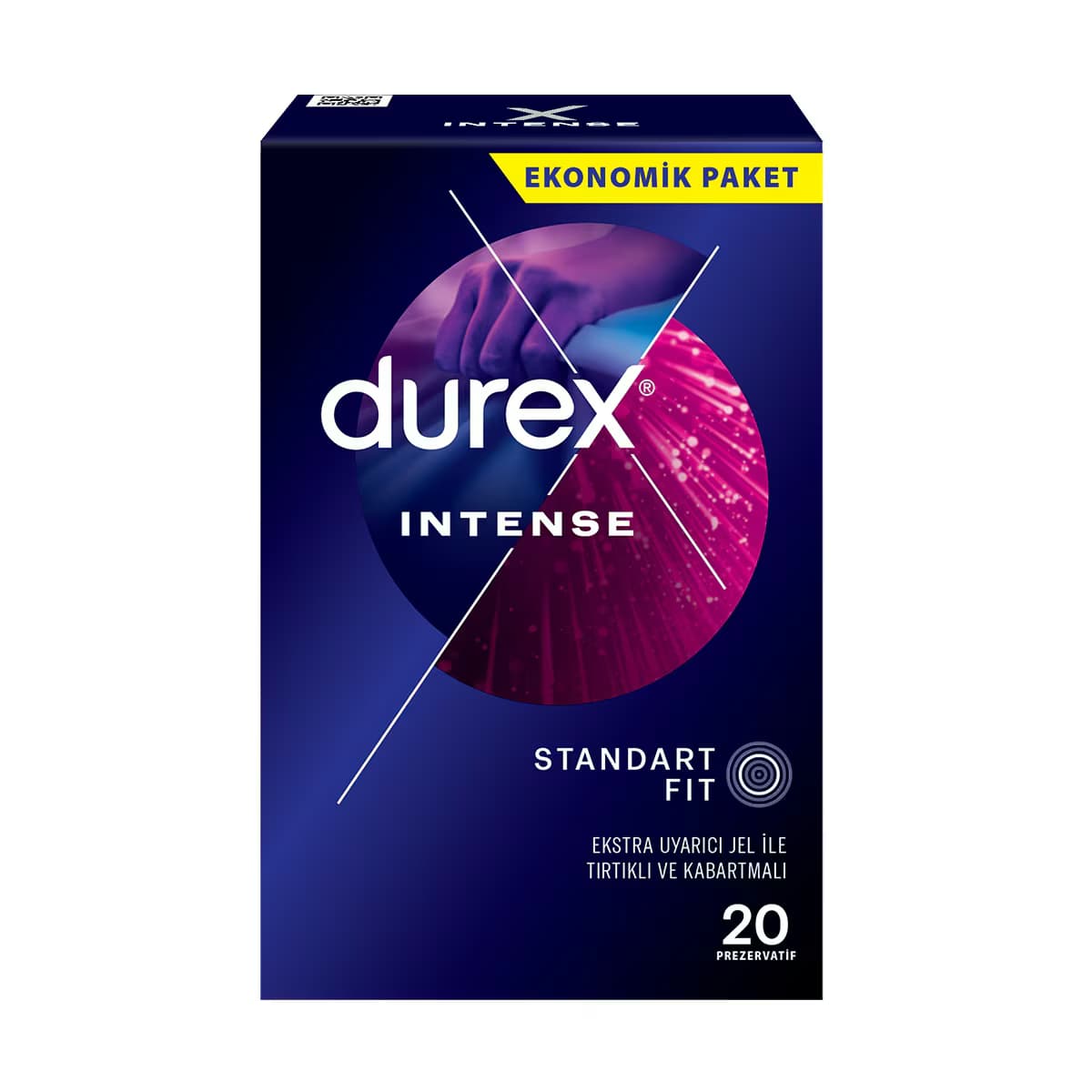 Durex Intense Uyarıcı Jelli ve Tırtıklı Prezervatif 20'li