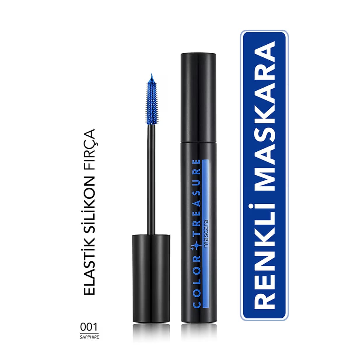 Flormar Color Treasure Yoğun Pigment Veren Renkli Maskara - 001 Sapphire