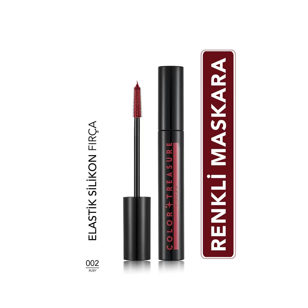 Flormar Color Treasure Yoğun Pigment Veren Renkli Maskara - 002 Ruby