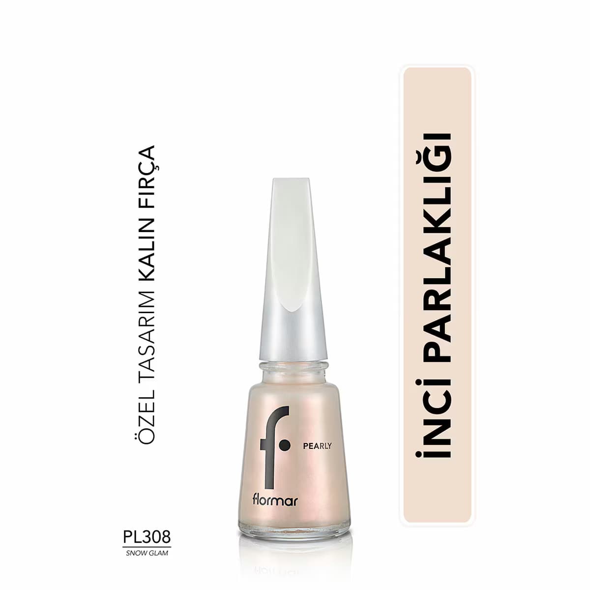 Flormar Pearly Parlak Bitişli Sedefli Oje No: PL308 Snow Glam