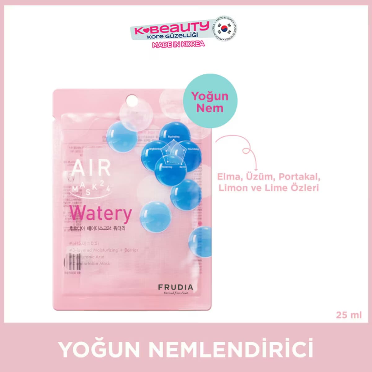 Frudia Air Watery 3 Katlı Nemlendirme Etkili Maske 25 ml
