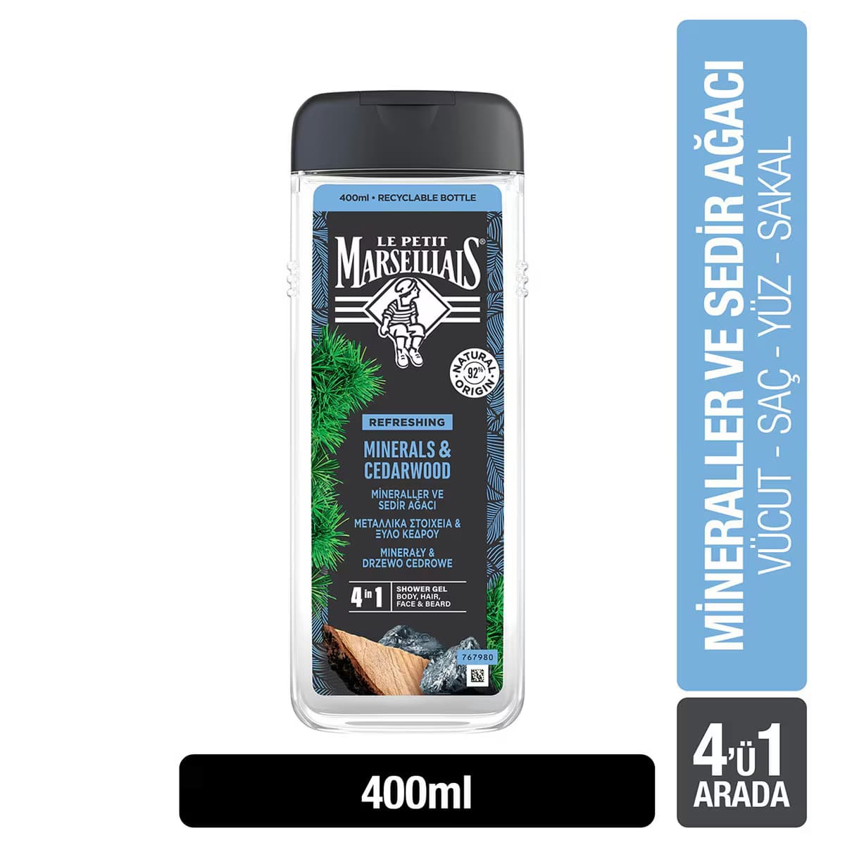Le Petit Marseillais Men Sedir Ağacı ve Mineral Duş Jeli 400 ml