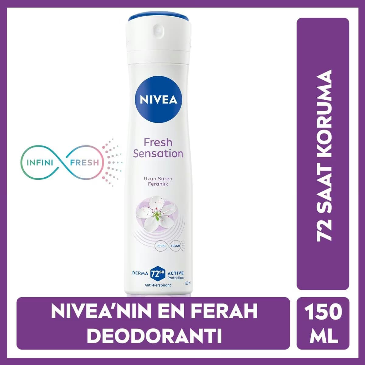 Nivea Fresh Sensation Kadın Sprey Deodorant 150 ml 72 Saat Anti-perspirant Koruma