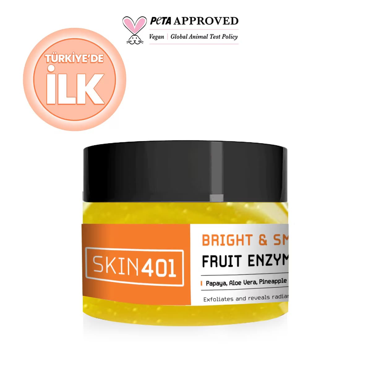 Skin401 Aydınlatıcı ve Pürüzsüzleştirici Meyve Enzim Jel Maskesi 100 ml