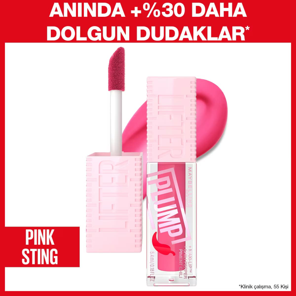 Maybelline New York Lifter Plump Dudak Parlatıcısı 003 Pink Sting