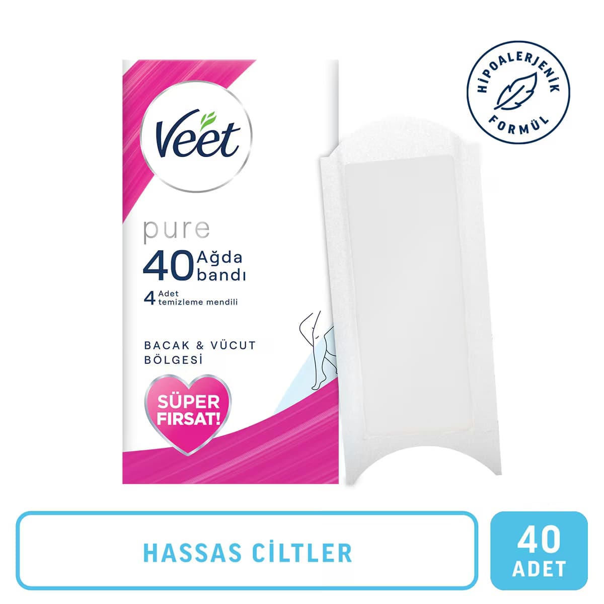 Veet Ağda Bandı 40'lı Normal Ciltler İçin