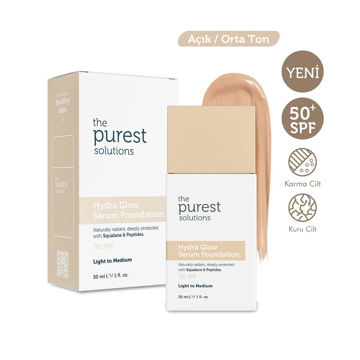 The Purest Solutions Hydra Serum Fondöten Light 30 ml