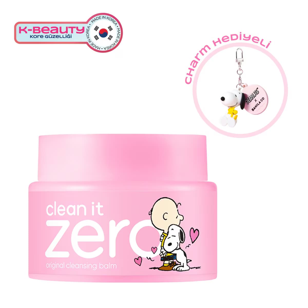 Banila Co Clean It Zero Yağ Bazlı Yüz Temizleyici Balm Orijinal Snoopy 100 ml Charm Hediyeli