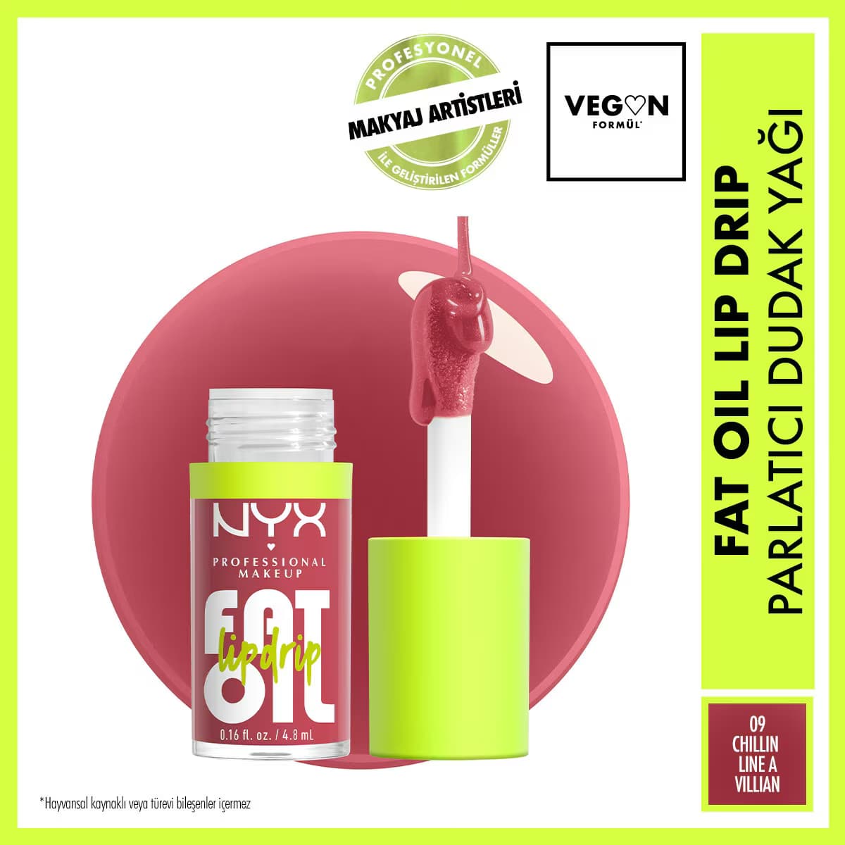 Nyx Professional Makeup Fat Oil Lip Drip Parlatıcı Dudak Yağı Chillin' Like A Villain