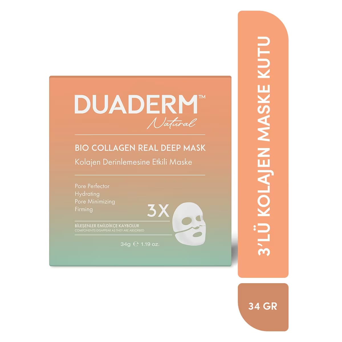 Duaderm Bio-Collagen Real Deep Maske Set 3'lü 34 g