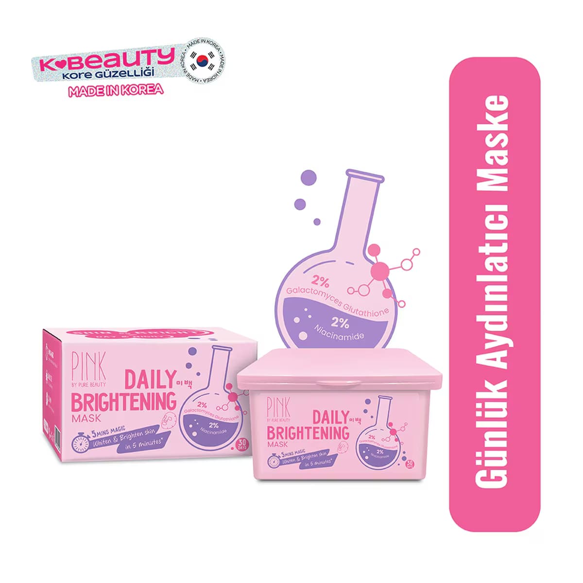 Pink By Pure Beauty Aydınlatıcı Günlük Maske 30'lu