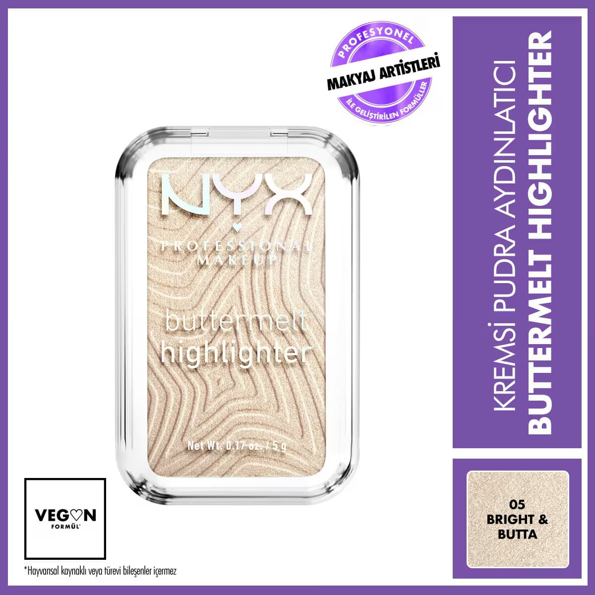 Nyx Professional Makeup Buttermelt Highlighter Kremsi Pudra Aydınlatıcı 05 Bright And Butta