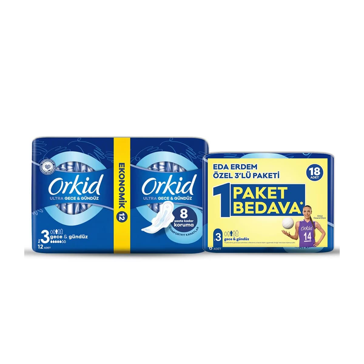 Orkid Ultra Gece 18’li Eda Erdem Paketi Hijyenik Ped