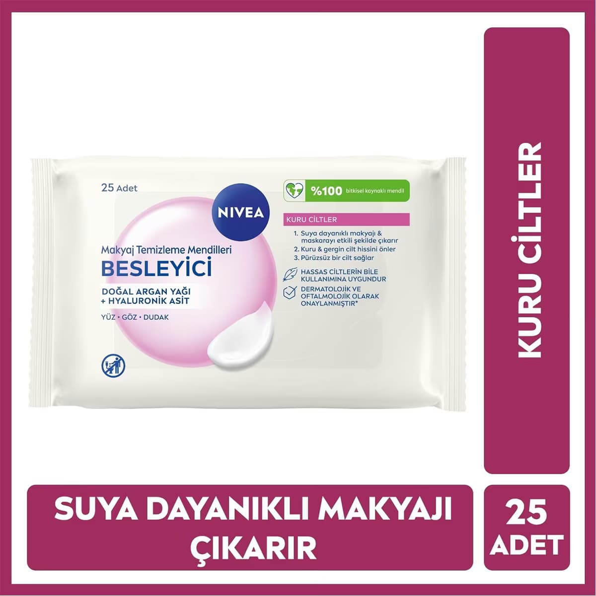 Nivea Besleyici Makyaj Temizleme Mendilleri Kuru Cilt 25 Adet