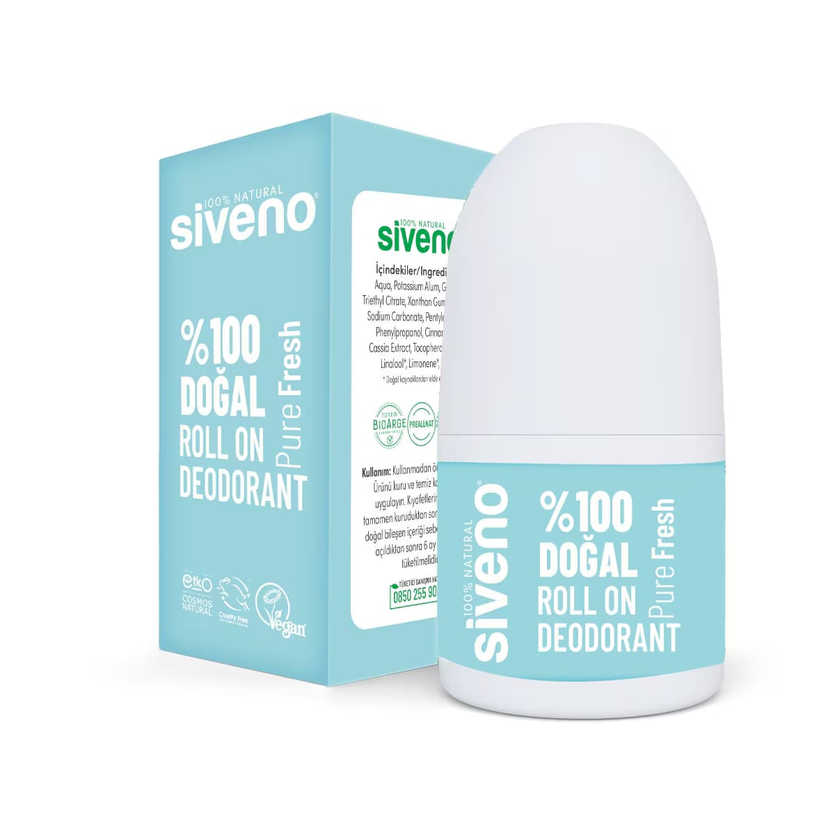 Siveno Doğal Roll On Pure Fresh 50 ml
