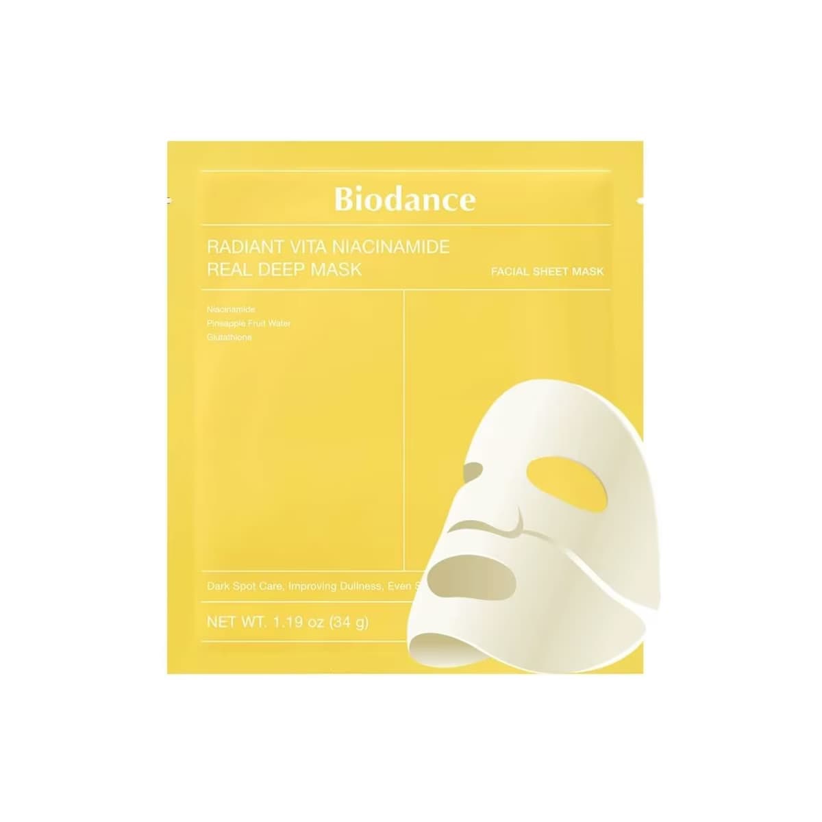 Biodance Radiant Vita Niacinamide Real Deep Mask Aydınlatıcı ve Ton Dengeleyici Kağıt Maske