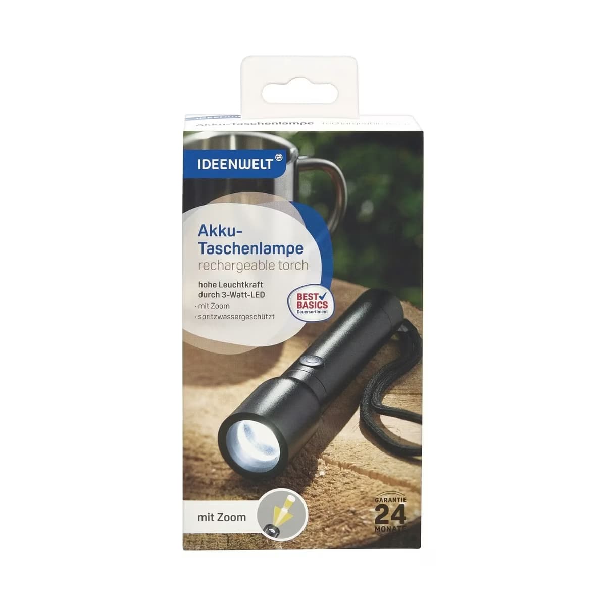 Ideenwelt LED El Feneri Şarjlı Zoom Özellikli BSC