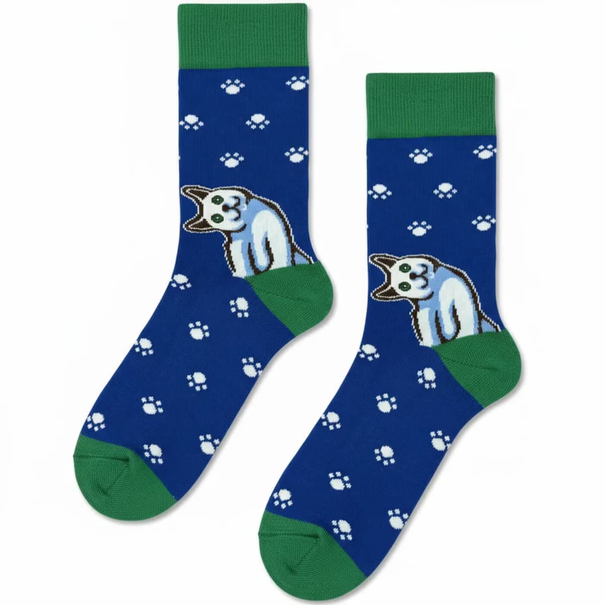 Carnaval Socks Beyaz Kedi Desenli Soket Çorap, 1 adet