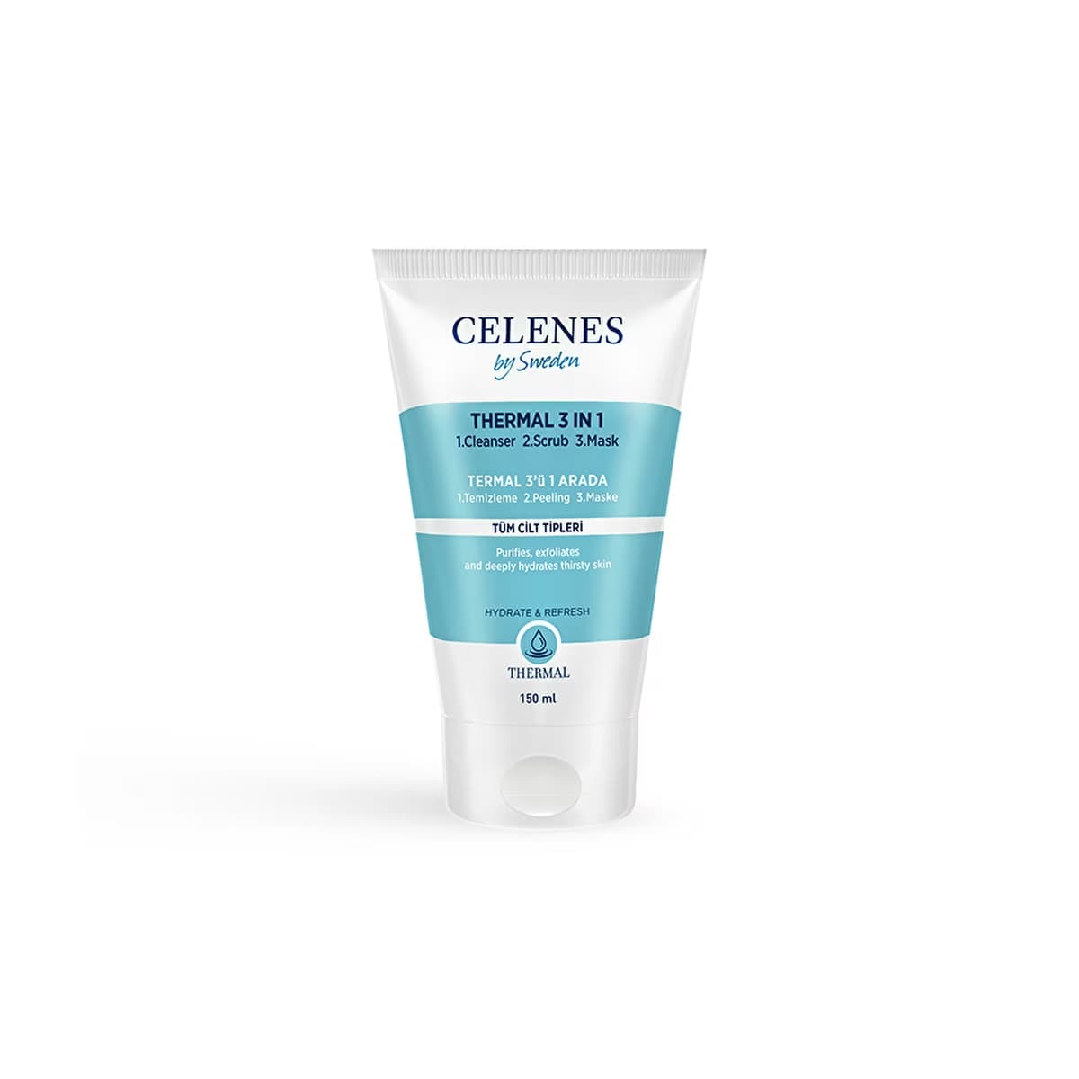 Celenes Thermal 3'ü 1 Arada Yıkama Peeling Maske 150 ml - Gratis