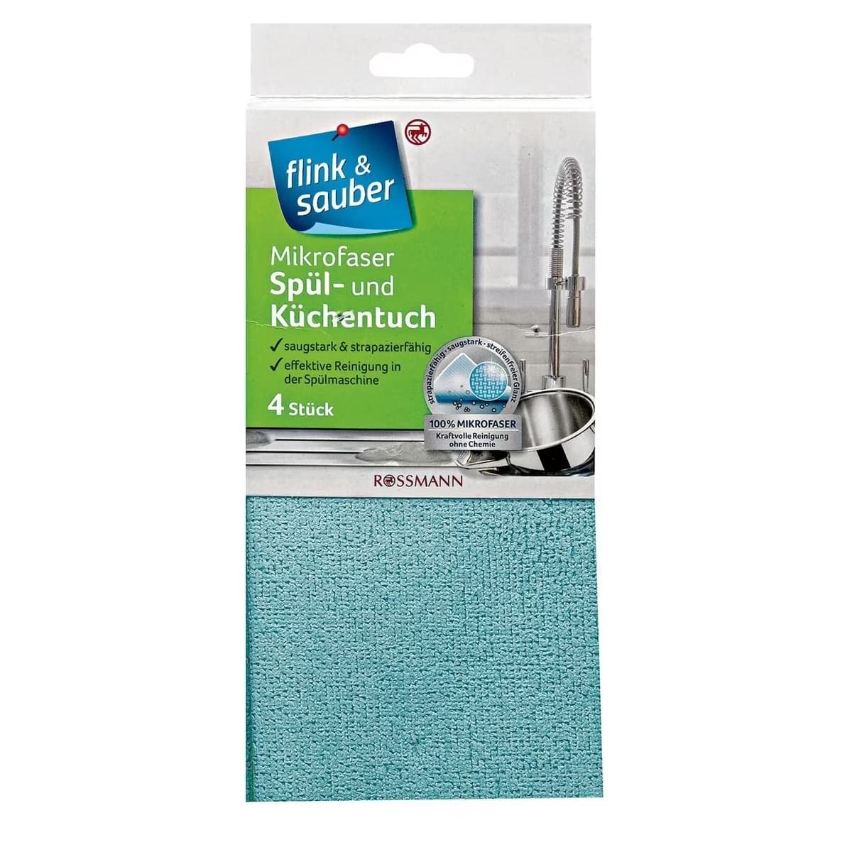 Flink & Sauber Mikrofiber Temizlik Bezi Düz Zeminler İçin 4'lu